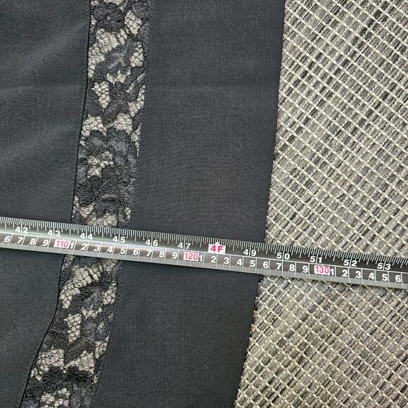 GENEVIE Dress Women Large Black Floral Lace Midi Tea Length 3/4 Sleeve Party NEW - Picture 11 of 12